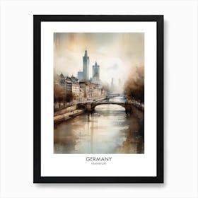 Frankfurt, Germany 4 Watercolor Travel Poster Art Print