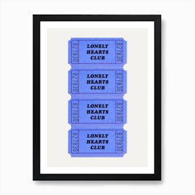 Lonely Hearts Blue Art Print