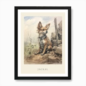 Beatrix Potter Inspired  Animal Watercolour Jackal 1 Art Print