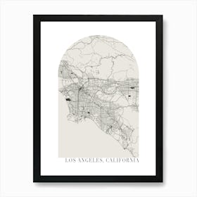 Los Angeles California Boho Minimal Arch Street Map 1 Art Print