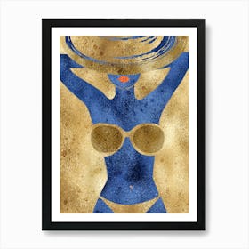 Golden Hour Blue Girl Art Print