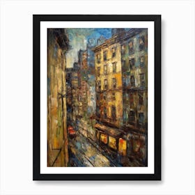 Window View Of New York In The Style Of Expressionism 3 Art Print