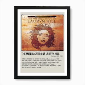 The Miseducation Of Lauryn Hill By Lauryn Hill 1998 Music Poster Art Print