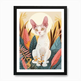Devon Rex Cat Storybook Illustration 3 Art Print