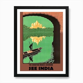 India, Vintage Travel Poster 1 Art Print