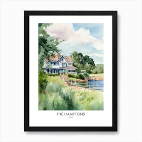 The Hamptons 7 Watercolour Travel Poster Art Print