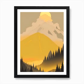 Misty Mountains Vertical Composition In Yellow Tone 22 Art Print