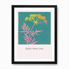 Queen Annes Lace 2 Square Flower Illustration Poster Art Print