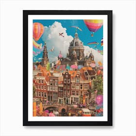 Amsterdam   Retro Collage Style 2 Art Print