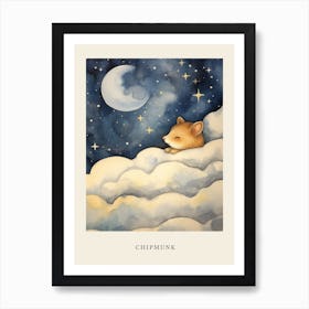 Baby Chipmunk 1 Sleeping In The Clouds Nursery Poster Art Print