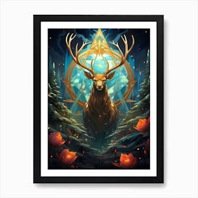 Deer In The Forest 2 Art Print