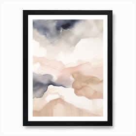 Watercolour Abstract Pink And Beige 2 Art Print