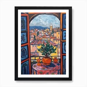 Window View Of Rome In The Style Of Fauvist 1 Art Print