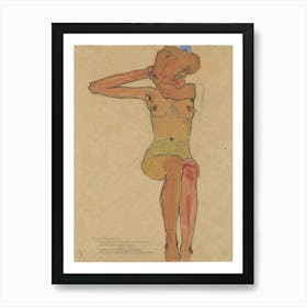 Girl Nude (Gertrude) (1910), Egon Schiele Art Print