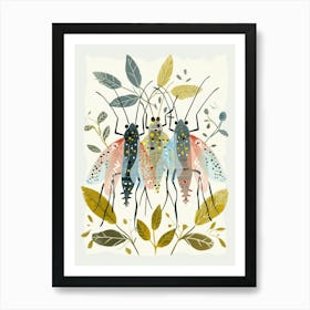 Colourful Insect Illustration Aphid 7 Art Print