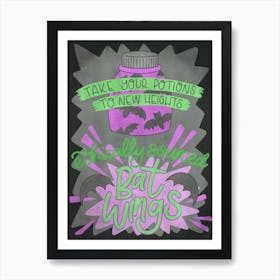 Bat Wings vintage style Halloween witchy poster Art Print