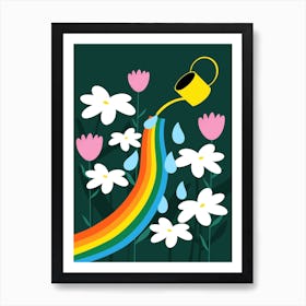 Rainbow Flower Patch Art Print