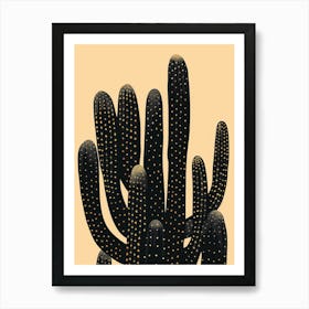 Organ Pipe Cactus Minimalist Abstract Illustration 2 Art Print