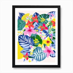 Laurel Modern Colourful Flower Art Print