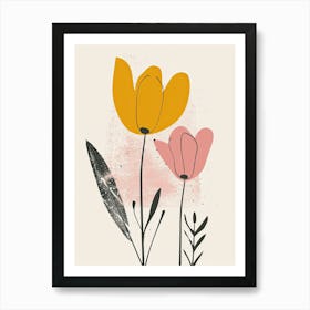 Auckland Flower Market Boho Minimalist Style 1 Art Print