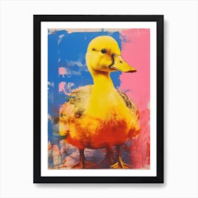 Duck Pop Art Risograph Inspired 3 Art Print