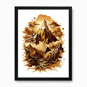 Mountains And Clouds Art Print