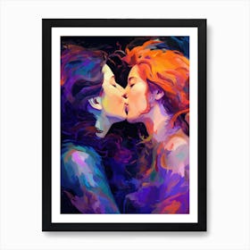 Two Women Kissing 5 Art Print