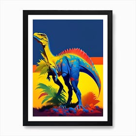 Thescelosaurus Primary Colours Dinosaur Art Print