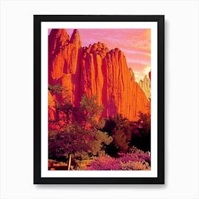 Garden Of The Gods Retro Sunset 2 Art Print