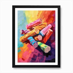 Rainbow Coloured Socks Oil Painting 3 Art Print