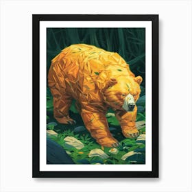 Polygonal Bear 2 Art Print