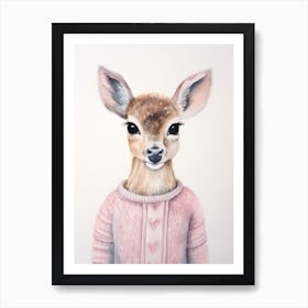 Baby Animal Watercolour Deer Art Print