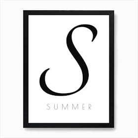 Summer Typography Name Initial Word Art Print