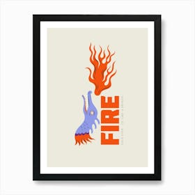 Chinese Dragon With Fire Art Print