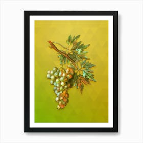 Vintage Grape Vine Botanical Art on Empire Yellow n.1962 Art Print