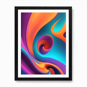 Abstract Colorful Waves Vertical Composition 43 Art Print