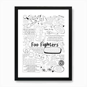 Foo Fighters Doodle Lyrics Art Print