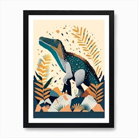 Majungasaurus Terrazzo Style Dinosaur Art Print