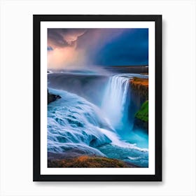 Gullfoss, Iceland Nat Viga Style (1) Art Print