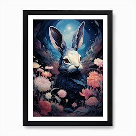 Rabbit In The Moonlight Art Print