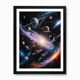 Planets In Space 11 Art Print