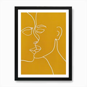 Simplicity Lines Woman Abstract In Yellow 10 Art Print