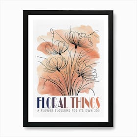 Floral Line Art Art Print