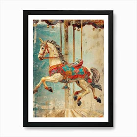 Carousel Horse Kitsch Collage 3 Art Print