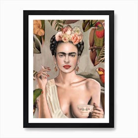 Frida Con Amigos Bohemian 1 Art Print