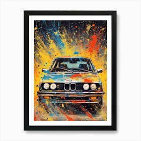 Bmw E30 Retro Racing Car 1 Art Print