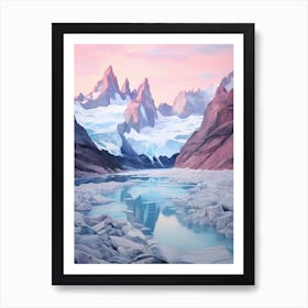 Dreamy Winter Painting Los Glaciares National Park Argentina 2 Art Print