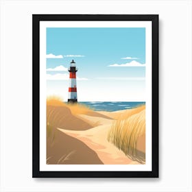 Baltic Sea And North Sea, Minimalist Ocean and Beach Retro Landscape Travel Poster Set #5 Art Print