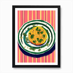 A Plate Of Pumpkins, Autumn Food Illustration Top View 13 Art Print