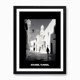 Poster Of Sousse, Tunisia,, Mediterranean Black And White Photography Analogue 1 Art Print